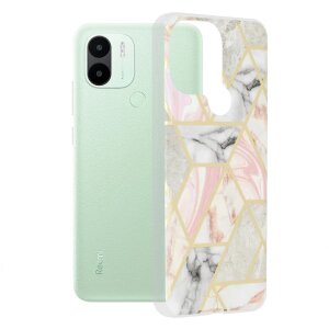 Husa pentru Xiaomi Redmi A2+ / A1+, Techsuit, Marble, Roz