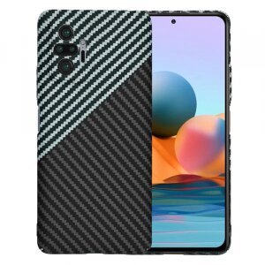Husa pentru Xiaomi Redmi Note 10 Pro Max / Note 10 Pro, Techsuit, Carbonite FiberShell, Gri