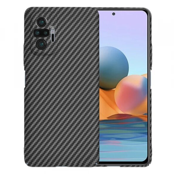 Husa pentru Xiaomi Redmi Note 10 Pro Max / Note 10 Pro, Techsuit, Carbonite FiberShell, Neagra
