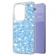 Husa pentru Xiaomi Redmi Note 13 Pro 4G / Poco M6 Pro 4G, Techsuit, Sparkly Glitter, Bleu