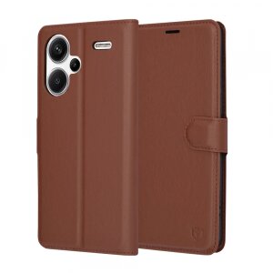 Husa pentru Xiaomi Redmi Note 13 Pro+, Techsuit, Leather Folio, Maro