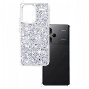 Husa pentru Xiaomi Redmi Note 13 Pro+, Techsuit, Sparkly Glitter, Alba