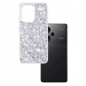 Husa pentru Xiaomi Redmi Note 13 Pro+, Techsuit, Sparkly Glitter, Alba