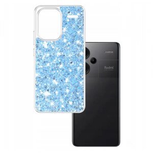 Husa pentru Xiaomi Redmi Note 13 Pro+, Techsuit, Sparkly Glitter, Bleu
