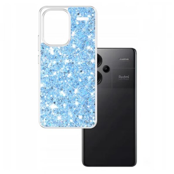 Husa pentru Xiaomi Redmi Note 13 Pro+, Techsuit, Sparkly Glitter, Bleu