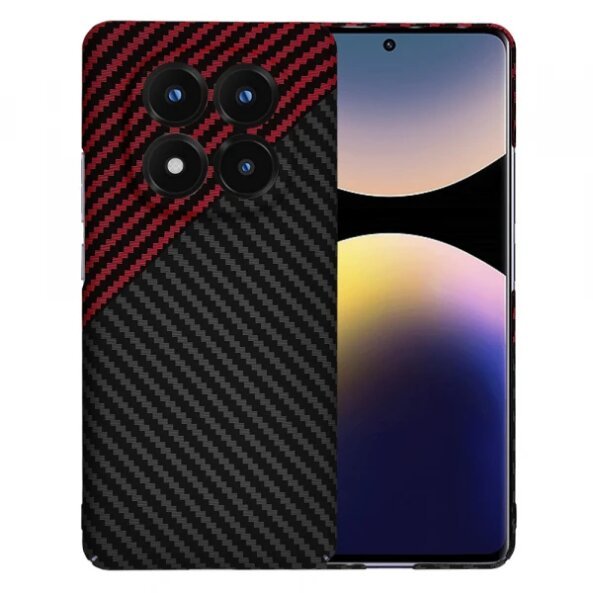 Husa pentru Xiaomi Redmi Note 14 Pro+ 5G, Techsuit, Carbonite FiberShell Vortex, Rosie