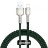 Cablu Date si Incarcare USB-A - Lightning Baseus Cafule Metal Series, 18W, 1m, Verde CALJK-A06 