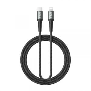 Cablu Date si Incarcare USB-C - Lightning BWOO X288C, 30W, 3m, Negru 