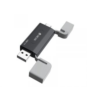 Cititor Card USB / USB-C DEVIA EL240, SD - microSD, Negru 