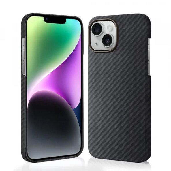 Husa MagSafe pentru Apple iPhone 14, Techsuit, Aramid Fiber, Neagra