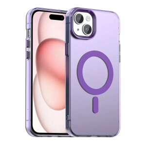 Husa MagSafe pentru Apple iPhone 15 Plus, Techsuit, CandyCase, Mov