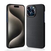 Husa MagSafe pentru Apple iPhone 15 Pro Max, Techsuit, Aramid Fiber, Neagra