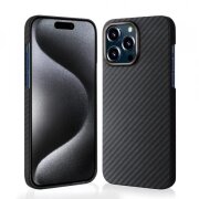Husa MagSafe pentru Apple iPhone 15 Pro, Techsuit, Aramid Fiber, Neagra