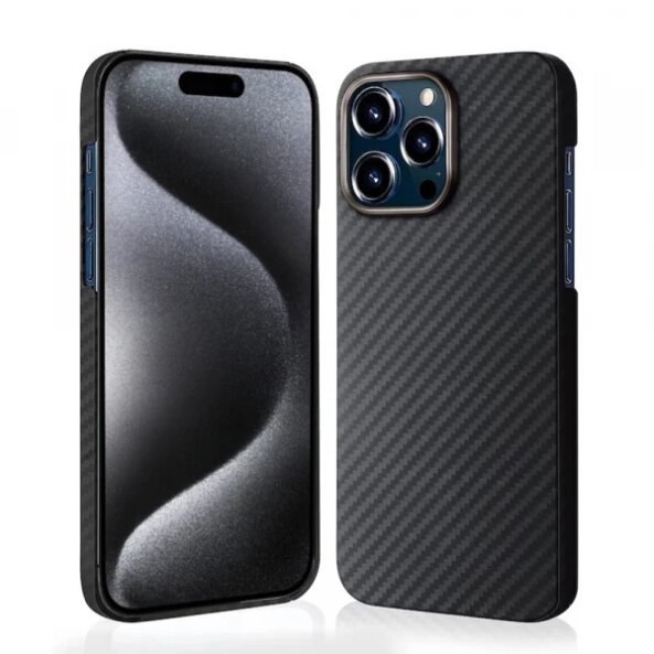Husa MagSafe pentru Apple iPhone 15 Pro, Techsuit, Aramid Fiber, Neagra
