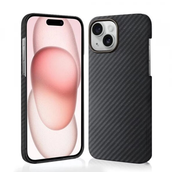 Husa MagSafe pentru Apple iPhone 15, Techsuit, Aramid Fiber, Neagra