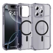 Husa MagSafe pentru Apple iPhone 16 Pro Max, Techsuit, Shockproof Clear, Neagra