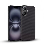 Husa MagSafe pentru Apple iPhone 16, Techsuit, Aramid Fiber, Neagra