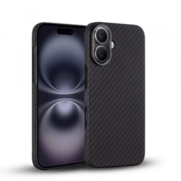 Husa MagSafe pentru Apple iPhone 16, Techsuit, Aramid Fiber, Neagra