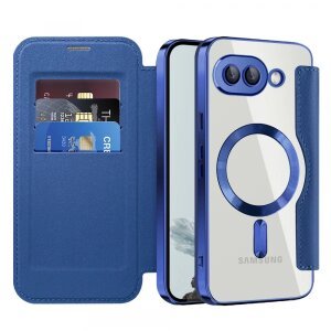 Husa MagSafe pentru Google Pixel 9a, Techsuit, SmartMag Book, Albastra