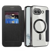 Husa MagSafe pentru Google Pixel 9a, Techsuit, SmartMag Book, Neagra