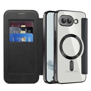 Husa MagSafe pentru Google Pixel 9a, Techsuit, SmartMag Book, Neagra