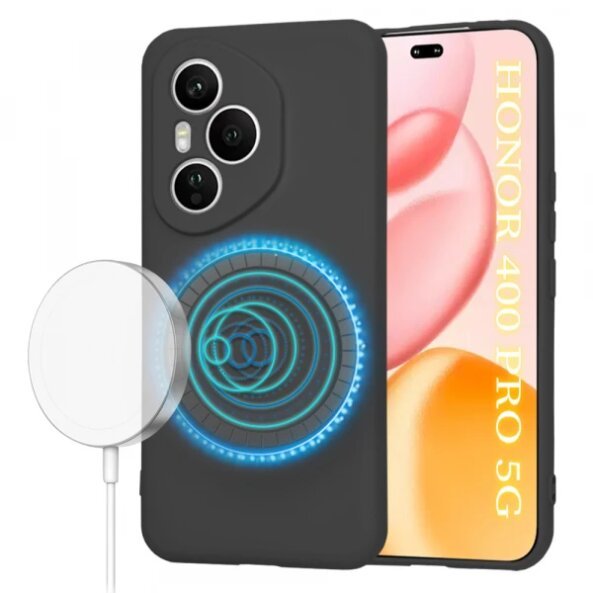 Husa MagSafe pentru Honor 400 Pro, Techsuit, SoftFlex, Neagra