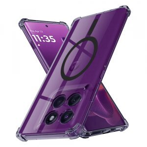 Husa MagSafe pentru Motorola Edge 60 Pro, Techsuit, Shockproof Clear, Neagra