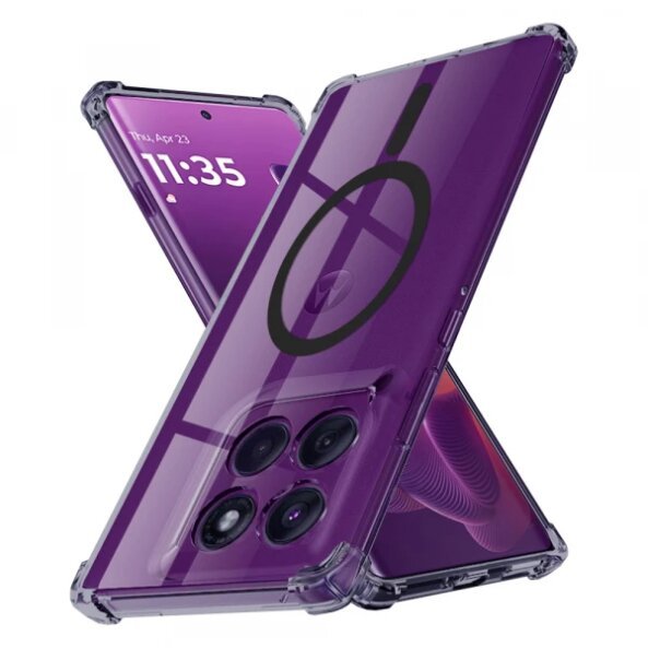 Husa MagSafe pentru Motorola Edge 60 Pro, Techsuit, Shockproof Clear, Neagra