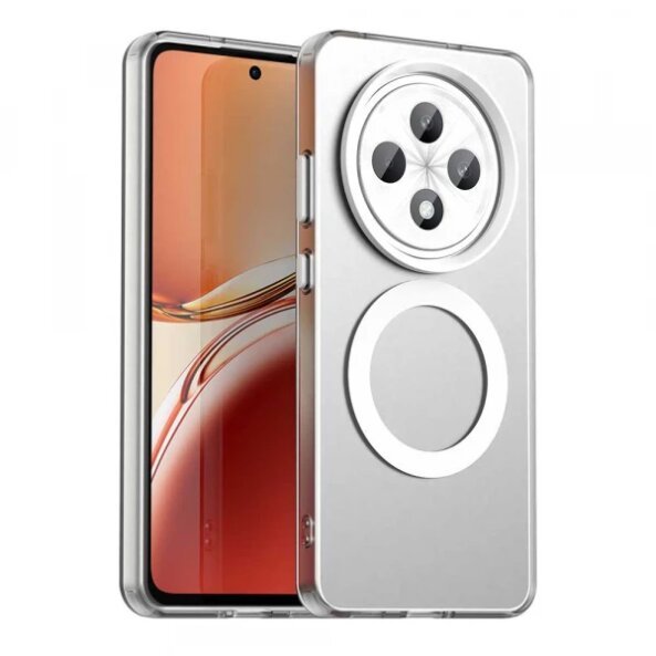 Husa MagSafe pentru Oppo Reno12 FS 5G / Reno12 FS 4G / Reno12 F 4G / Reno12 F, Techsuit, CandyCase, Alba