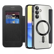 Husa MagSafe pentru Samsung Galaxy A15 5G A156 / A15 A155, Techsuit, SmartMag Book, Neagra