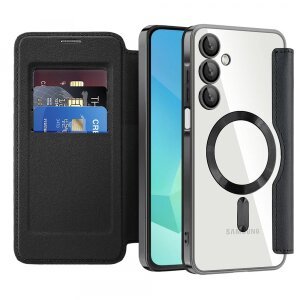 Husa MagSafe pentru Samsung Galaxy A16 5G A166 / A16 4G A165, Techsuit, SmartMag Book, Neagra