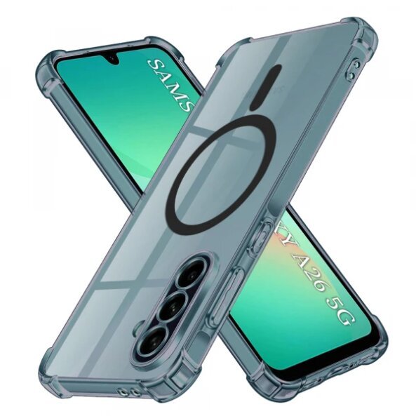 Husa MagSafe pentru Samsung Galaxy A26 A266, Techsuit, Shockproof Clear, Neagra