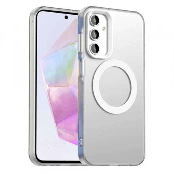 Husa MagSafe pentru Samsung Galaxy A35 5G A356, Techsuit, CandyCase, Alba