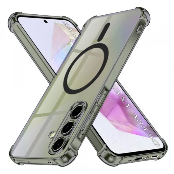 Husa MagSafe pentru Samsung Galaxy A35 5G A356, Techsuit, Shockproof Clear, Neagra