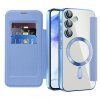 Husa MagSafe pentru Samsung Galaxy A55 5G A556, Techsuit, SmartMag Book, Bleu