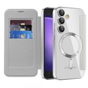 Husa MagSafe pentru Samsung Galaxy S23 FE S711, Techsuit, SmartMag Book, Gri