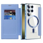 Husa MagSafe pentru Samsung Galaxy S23 Ultra S918, Techsuit, SmartMag Book, Bleu