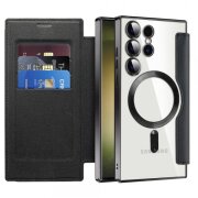 Husa MagSafe pentru Samsung Galaxy S23 Ultra S918, Techsuit, SmartMag Book, Neagra