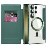 Husa MagSafe pentru Samsung Galaxy S23 Ultra S918, Techsuit, SmartMag Book, Verde