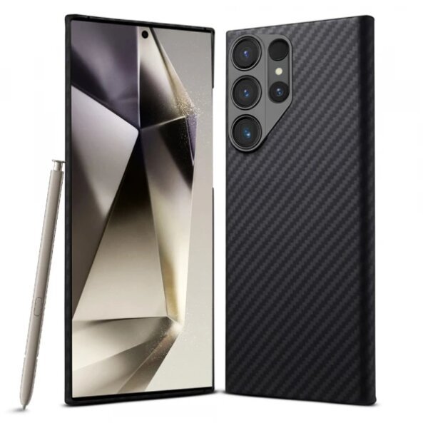 Husa MagSafe pentru Samsung Galaxy S24 Ultra S928, Techsuit, Aramid Fiber, Neagra