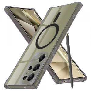 Husa MagSafe pentru Samsung Galaxy S24 Ultra S928, Techsuit, Shockproof Clear, Neagra