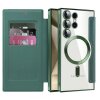 Husa MagSafe pentru Samsung Galaxy S24 Ultra S928, Techsuit, SmartMag Book, Verde