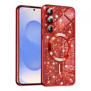 Husa MagSafe pentru Samsung Galaxy S25 S931, Techsuit, Luxury Glitter, Rosie