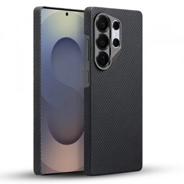 Husa MagSafe pentru Samsung Galaxy S25 Ultra S938, Techsuit, Aramid Fiber, Neagra