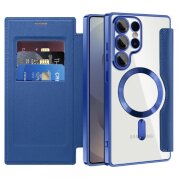 Husa MagSafe pentru Samsung Galaxy S25 Ultra S938, Techsuit, SmartMag Book, Albastra