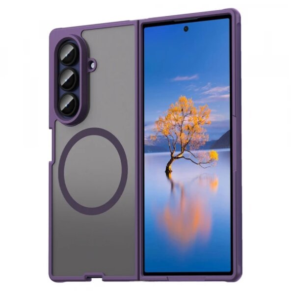 Husa MagSafe pentru Samsung Galaxy Z Fold7 F966, Techsuit, HaloFrost II, Mov