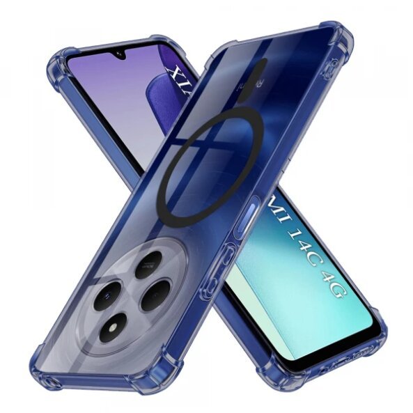 Husa MagSafe pentru Xiaomi Poco C75 / Redmi 14C, Techsuit, Shockproof Clear, Neagra