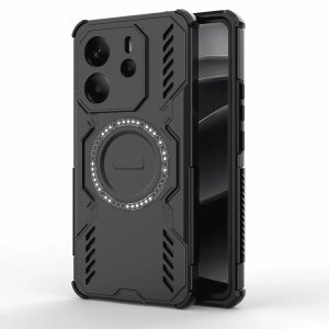 Husa MagSafe pentru Xiaomi Redmi Note 14 4G (Regional), Techsuit, ArmorMag, Neagra