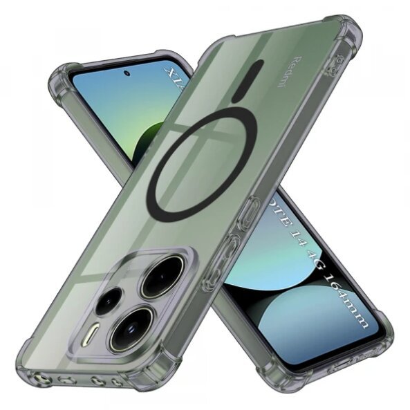 Husa MagSafe pentru Xiaomi Redmi Note 14 4G (Regional), Techsuit, Shockproof Clear, Neagra