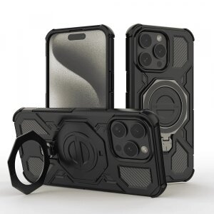 Husa pentru Apple iPhone 15 Pro, Techsuit, Carbon Shield Pro, Neagra